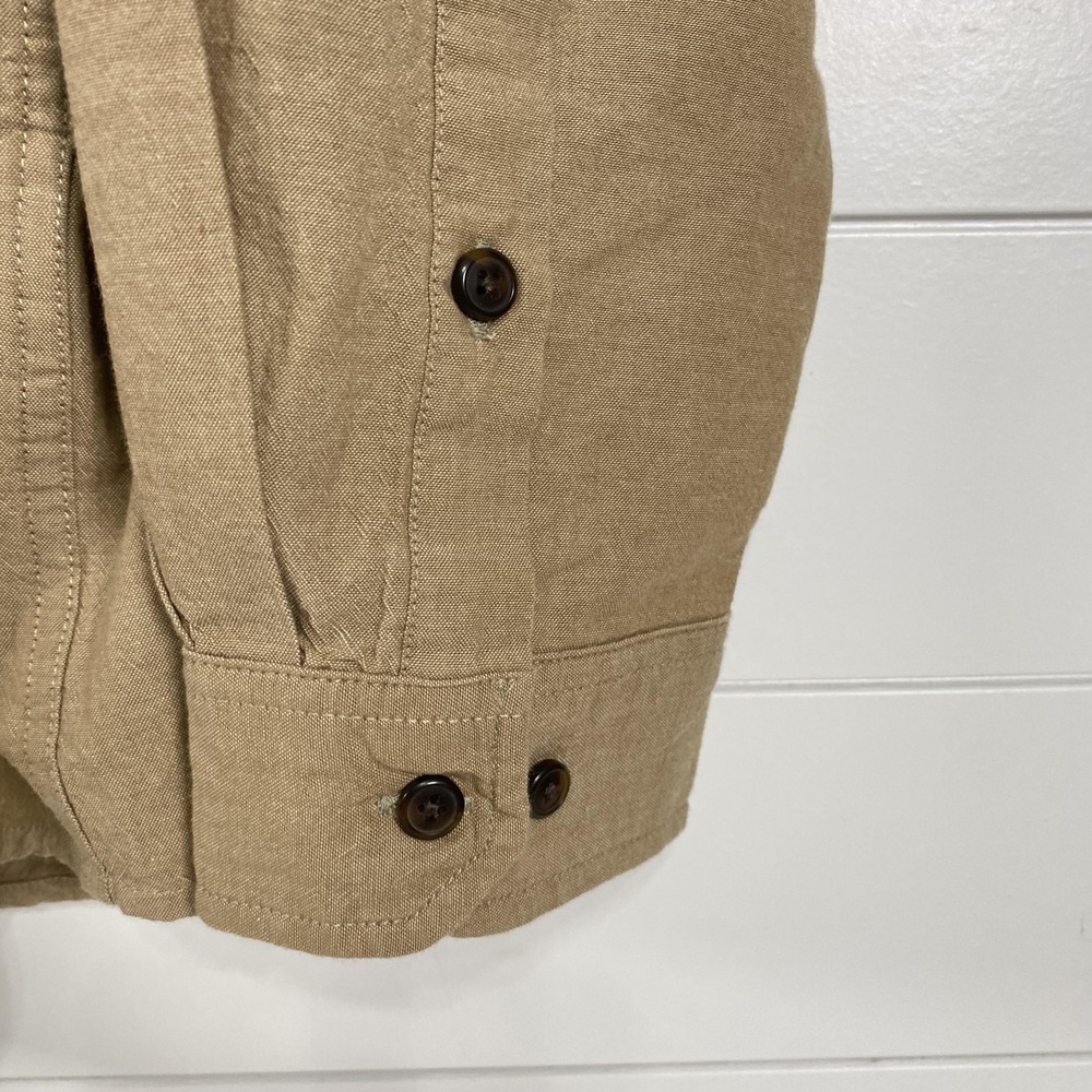 Carhartt Shirt Mens XL Tan Loose Fit Button Down Long Sleeve Work Cotton TW4368 - Picture 2 of 13